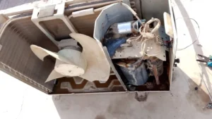 exhauster fan repairing service on the roof